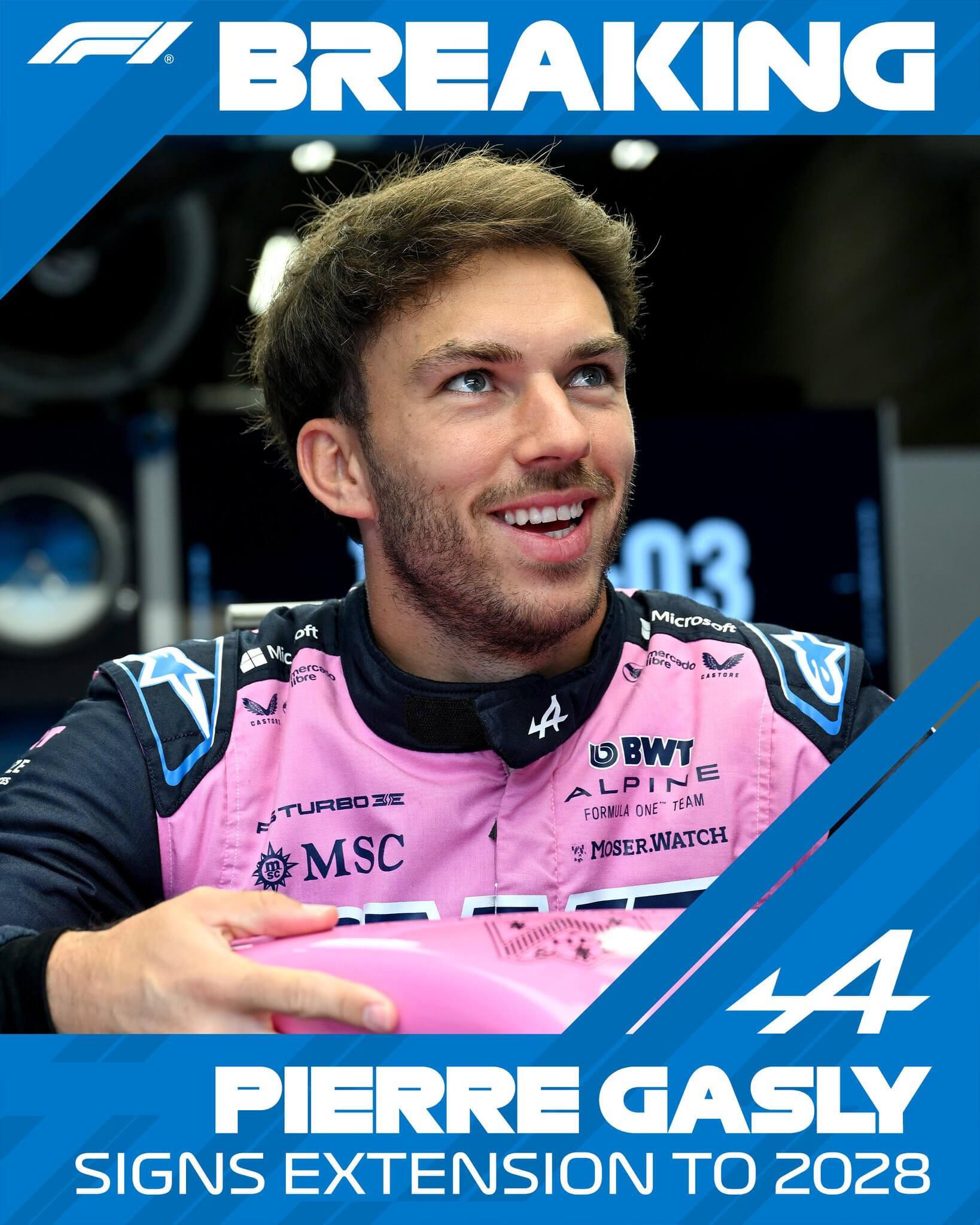 B体育平台-官方：Alpine F1车队与加斯利续约至2028年