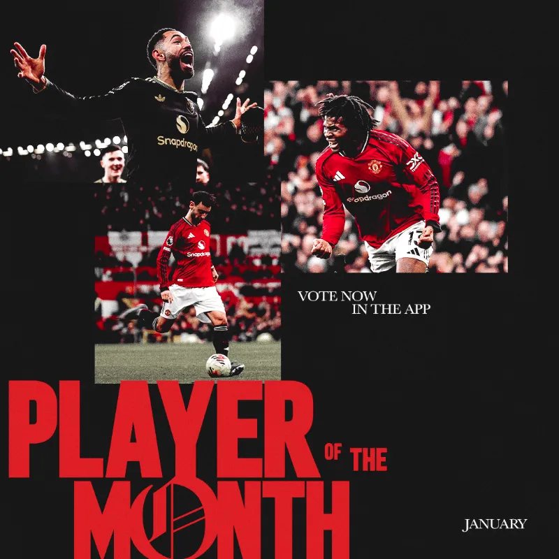 B体育平台-曼联1月队内最佳球员候选名单：库尼亚，多尔古，B费